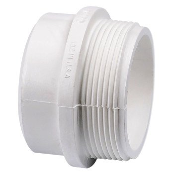 Canplas 192802 Pipe Adapter, 2 in, Spigot x MNPT, PVC, White