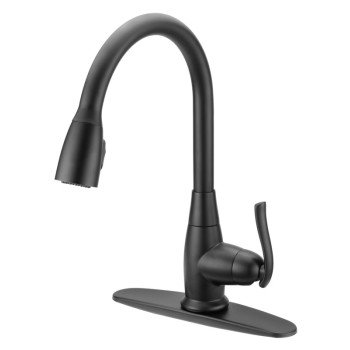 FAUCET SNGL HNDL PULLDOWN BLK 