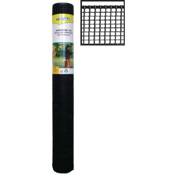 Tenax 711391 Hardware Net, 15 ft L, Quadrangular Mesh, 1/2 x 1/2 in Mesh, Polyethylene, Black