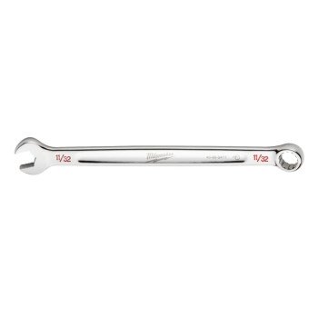 Milwaukee 45-96-9411 Combination Wrench, SAE, 11/32 in Head, 5.91 in L, 12-Point, Steel, Chrome