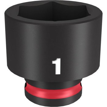 Milwaukee SHOCKWAVE Impact Duty Series 49-66-6114 Shallow Impact Socket, 1 in Socket, 3/8 in Drive, Square Drive