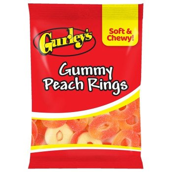 Gurley's 743784 Candy, Gummy, Gummy Peach Ring Flavor, 5 oz