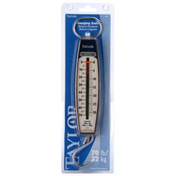 Taylor 3070 Hanging Scale, 70 lb Capacity, Analog Display, Steel Housing Material, lb