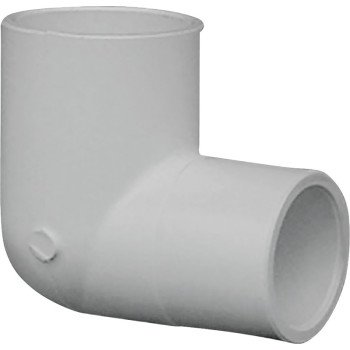 IPEX 435535 Reducing Pipe Elbow, 3/4 x 1/2 in, Slip x Slip, 90 deg Angle, PVC, White, SCH 40 Schedule