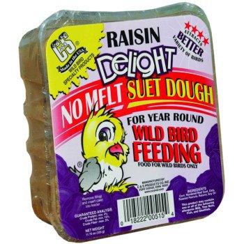 C&S No Melt Suet Dough Delights CS12515 Bird Suet, Raisin Flavor, 11.75 oz