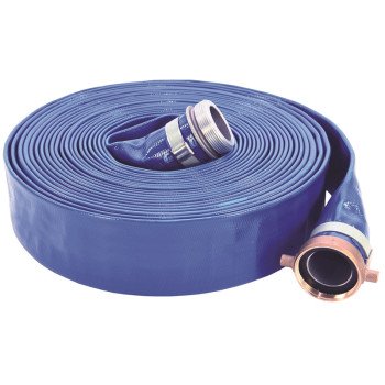 Abbott Rubber 1148-2000-50NPSH Discharge Hose, 2 in ID, 50 ft L, Male x Female, PVC, Blue