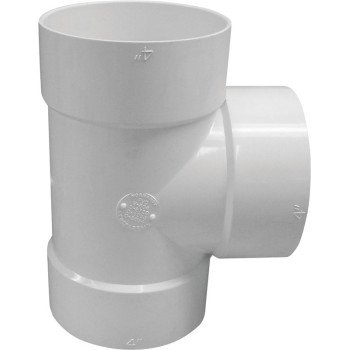 Canplas 414106BC Bullnose Pipe Tee, 6 in, Hub, PVC, White