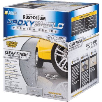 Rust-Oleum 292514 Floor Coating Kit, High-Gloss, Clear, Liquid