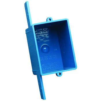 Carlon A58381E-CAR Outlet Box, 1 -Gang, 3 -Knockout, PVC, Blue