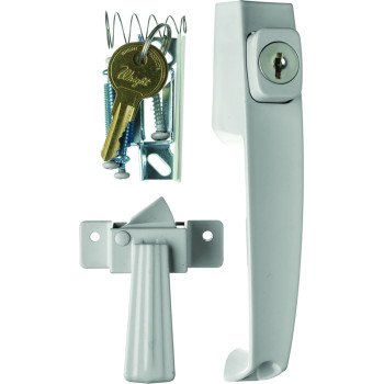 Wright Products VK333X3 Pushbutton Latch, 3/4 to 1-1/4 in Thick Door, For: Out-Swinging Wood/Metal Screen, Storm Doors