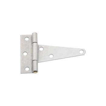 National Hardware N129-346 T-Hinge, 4 in H Frame Leaf, Steel, Galvanized, 23 lb