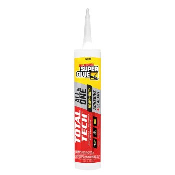 The Original Super Glue 11711001 Construction Adhesive, White, 9.8 oz, Cartridge