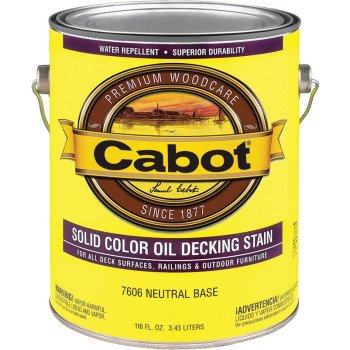 Cabot 140.0007606.007 Decking Stain, Opaque, Neutral Base, Liquid, 1 gal