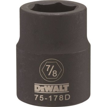 DEWALT DWMT75178OSP Impact Socket, 7/8 in Socket, 3/4 in Drive, 6-Point, CR-440 Steel, Black Oxide