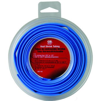 Gardner Bender HST-101 Heat Shrink Tubing, 1/4 in Pre-Shrink, 1/8 in Post-Shrink Dia, 8 ft L, PVC, Blue