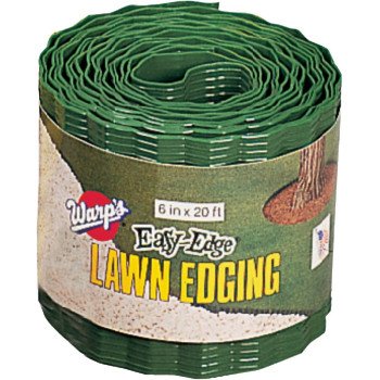 Warp's Easy-Edge LE-620-G Lawn Edging, 20 ft L, 6 in H, Plastic, Green