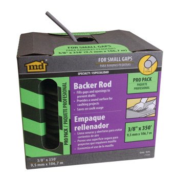 M-D 71550 Backer Rod, 3/8 in Dia, 350 ft L, Polyethylene, Gray