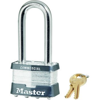 Master Lock 5KALJ Padlock, Keyed Alike Key, Open Shackle, 3/8 in Dia Shackle, 2-1/2 in H Shackle, Boron Alloy Shackle