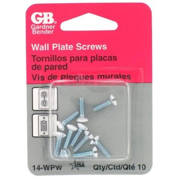 Gardner Bender 14-WPW Screw Kit, 1/2 in L, Flat Head