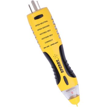 Sperry Instruments VD7504GFI Tester, Functions: Voltage, Black/Yellow