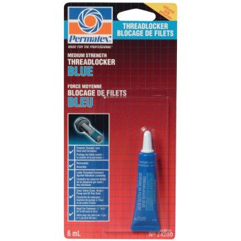 Permatex 24209 Medium Strength Threadlocker, 6 mL Bottle, Liquid, Blue