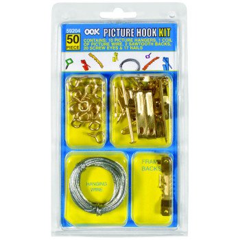 OOK 59204 Conventional Hanger Hook Kit, 10 to 50 lb, Steel