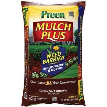 Preen 52050661 Mulch Plus Weed Barrier, Granular, Chestnut Brown