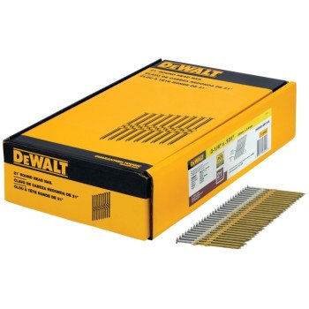 DEWALT DWRHS12D131G Framing Nail, 3-1/4 in L, Galvanized Steel, Full Round Head, Smooth Shank