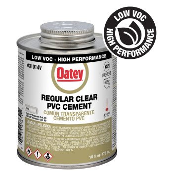 Oatey 31014V Regular-Bodied Fast Set Cement, 16 oz Can, Liquid, Clear