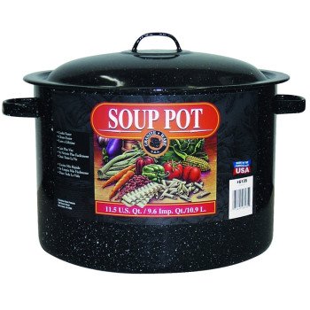 Granite Ware F6135-6 Soup Pot, 12 qt Capacity, Steel, Black