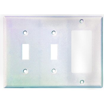 Eaton Wiring Devices 2173W-BOX Combination Wallplate, 4-1/2 in L, 6-3/8 in W, Standard, 3-Gang, Thermoset, White, Flush