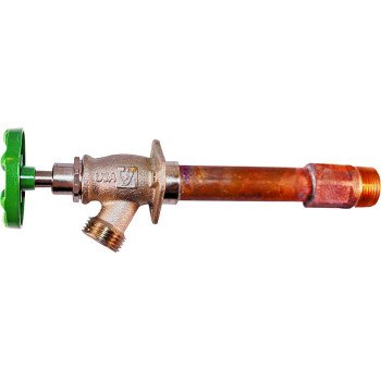 Arrowhead Brass 455-10LF Frost-Free Standard Wall Hydrant, 1/2, 3/4 x 3/4 in Connection, FIP/MIP x Male Hose, Satin