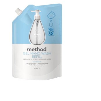 method 328104 Gel Hand Wash Refill, Gel, Clear, Sweet Water, 34 oz Pouch