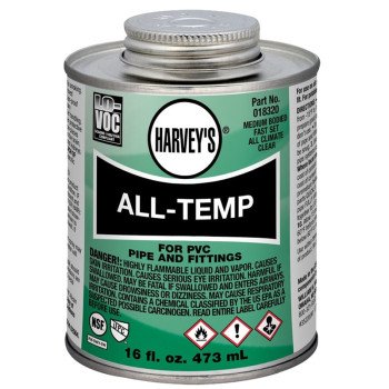 Harvey 18320-12 Solvent Cement, 16 oz Can, Liquid, Gray