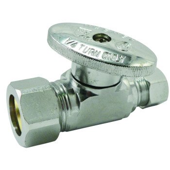 Plumb Pak PP2041PCLF Shut-Off Valve, 5/8 x 3/8 in Connection, Compression, Brass Body