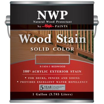 Majic Paints 8-1434-1 Wood Stain, Redwood, Liquid, 1 gal, Can