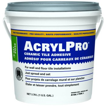 Custom ARL40001-2 Ceramic Tile Adhesive, White, 1 gal Pail