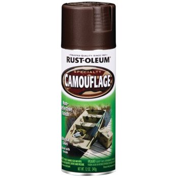 Rust-Oleum 1918830 Camouflage Spray Paint, Ultra Flat, Earth Brown, 12 oz, Can