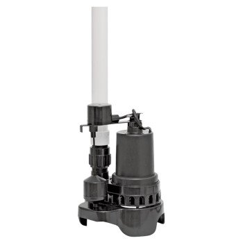 Superior Pump Ready-to-Go Series 92372RTG-P Sump Pump, 4.1 A, 120 V, 0.33 hp, 1-1/2 in Outlet, 48 gpm, Thermoplastic