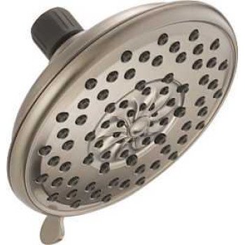 Peerless 76312CSN Shower Head, Round, 1.75 gpm, 1/2 in Connection, IPS, 3-Spray Function, Plastic, Brushed Nickel