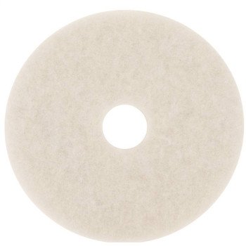 3M 08484 Polish Pad, 20 in Dia, Polyester, White