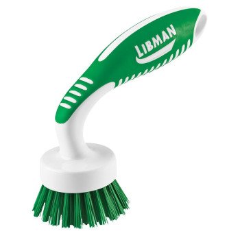 Libman 42 Kitchen Brush, 13/16 in L Trim, 2 in W Brush, PET Bristle, 6-3/4 in L, Green/White