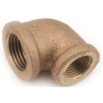 Anderson Metals 738105-0604 Reducing Pipe Elbow, 3/8 x 1/4 in, FIP, 90 deg Angle, Brass, 200 psi Pressure