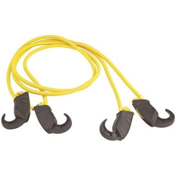 ProSource FH4036 Stretch Cord, 8 mm Dia, 48 in L, Polypropylene, Yellow, Hook End