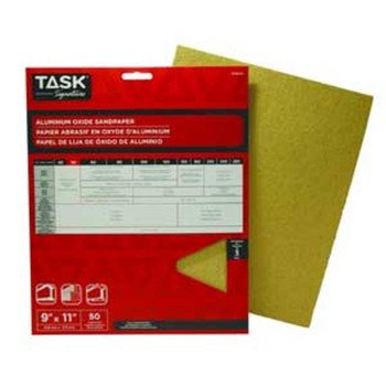 TASK Signature SAO16040 Sandpaper, 11 in L, 9 in W, Coarse, 40 Grit, Aluminum Oxide Abrasive, Paper Backing