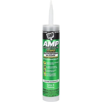 DAP AMP 7079800765 Gutter and Flashing Sealant, Clear, Paste, 9 oz