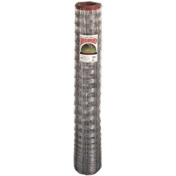 Red Brand 70250 Deer and Orchard Fence, 165 ft L, 48 in H, 14-1/2 Gauge, Galvanized