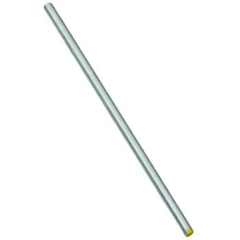 Stanley Hardware N179-432 Threaded Rod, 3/8-16 Thread, 24 in L, A Grade, Steel, Zinc, UNC Thread