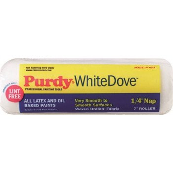 Purdy White Dove 662071 Paint Roller Cover, 1/4 in Thick Nap, 7 in L, Dralon Fabric Cover