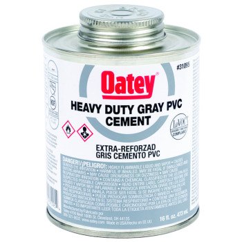 Oatey 31095 Solvent Cement, 16 oz Can, Liquid, Gray